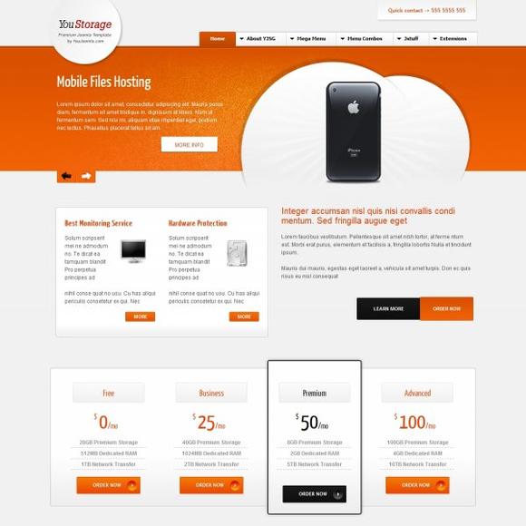 YJ YouStorage - Download Hosting Joomla Template