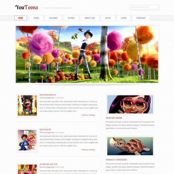 YJ YouToons- Download Cartoons Joomla! Template