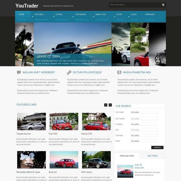 YJ Youtrader - Download Responsive Joomla Cars Template