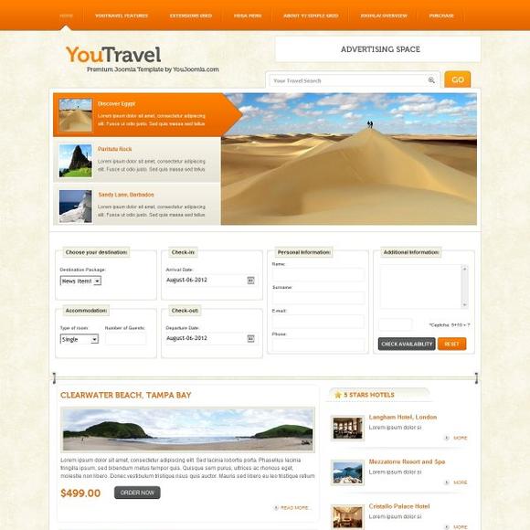 YJ YouTravel - Download Joomla Travel Template