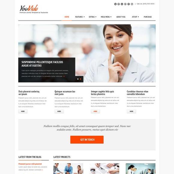 YJ YouVida - Download Business Joomla Template with responsive layout