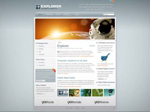 YooTheme Explorer - Download Joomla Responsive Template