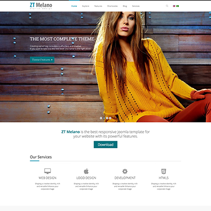 ZT Melano - Download Portfolio responsive Joomla template