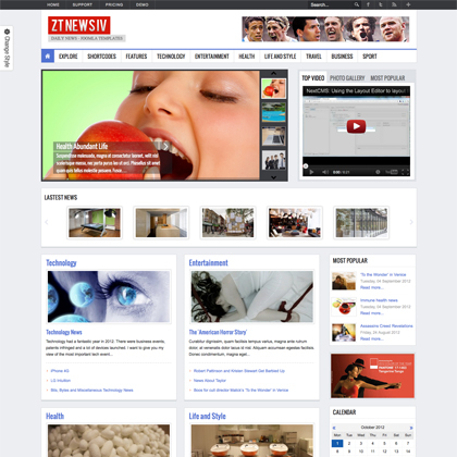 ZT News 4 - Download Responsive magazine joomla templates